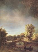 REMBRANDT Harmenszoon van Rijn, Details of Landscape with a Stone Bridge (mk33)